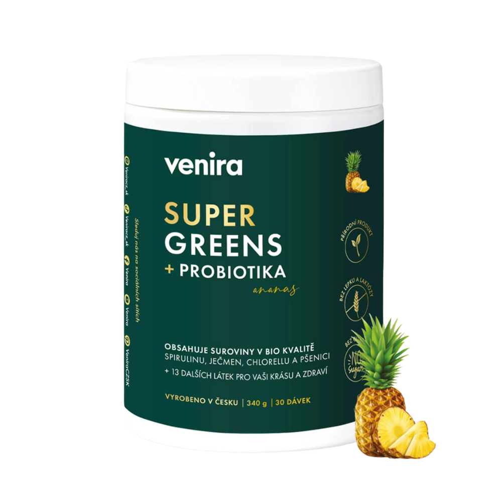 Fotografie VENIRA Super Greens+probiotika ananas 340 g