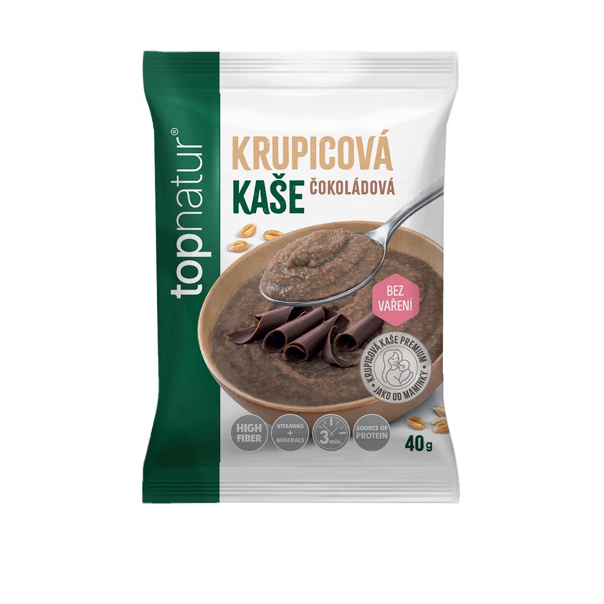 Fotografie TOPNATUR Krupicová kaše Čokoláda 40 g