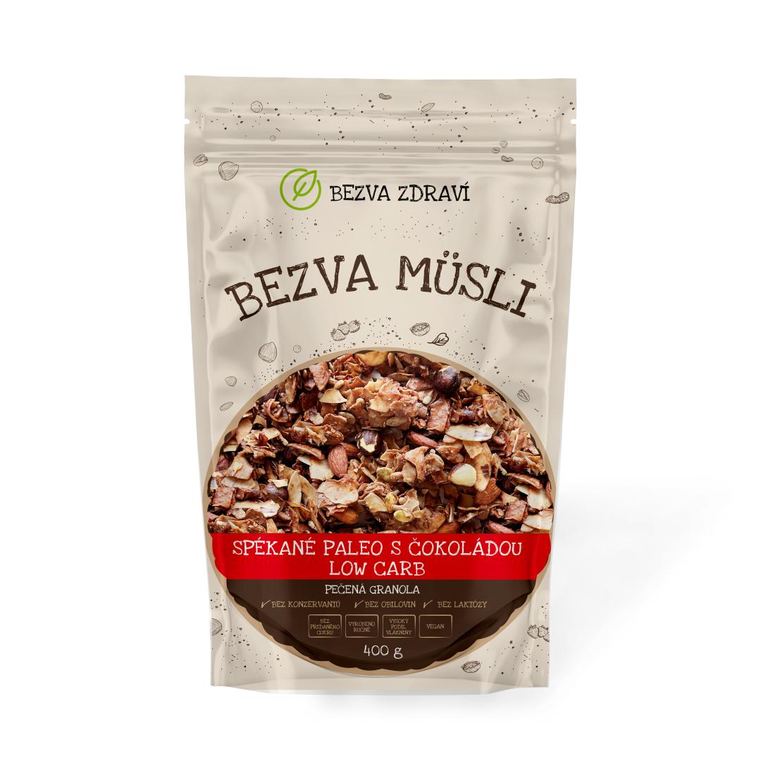 BEZVA MÜSLI Spékané Paleo čokoládové Low carb 1 x 400 g