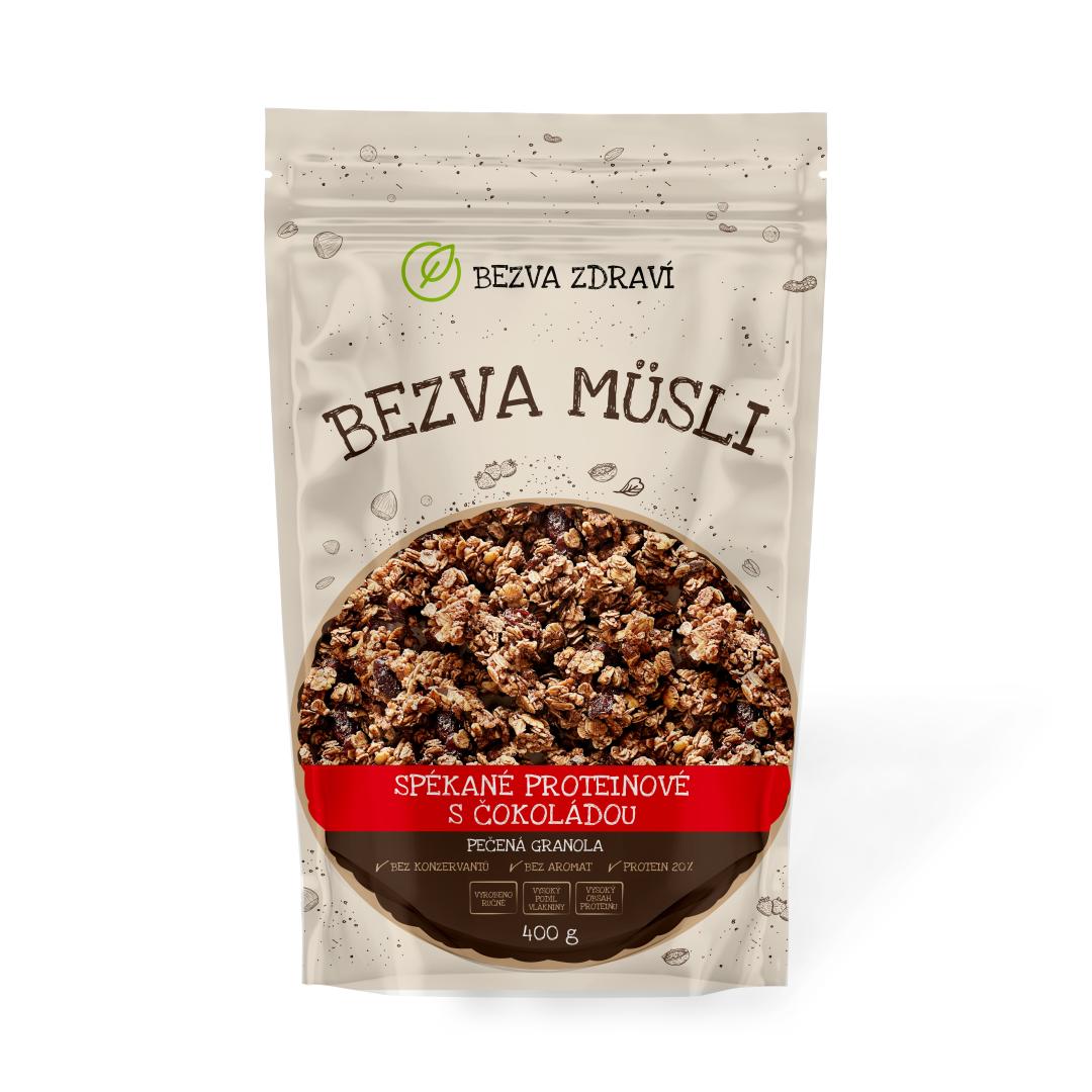 BEZVA MÜSLI Spékané proteinové s čokoládou 400 g