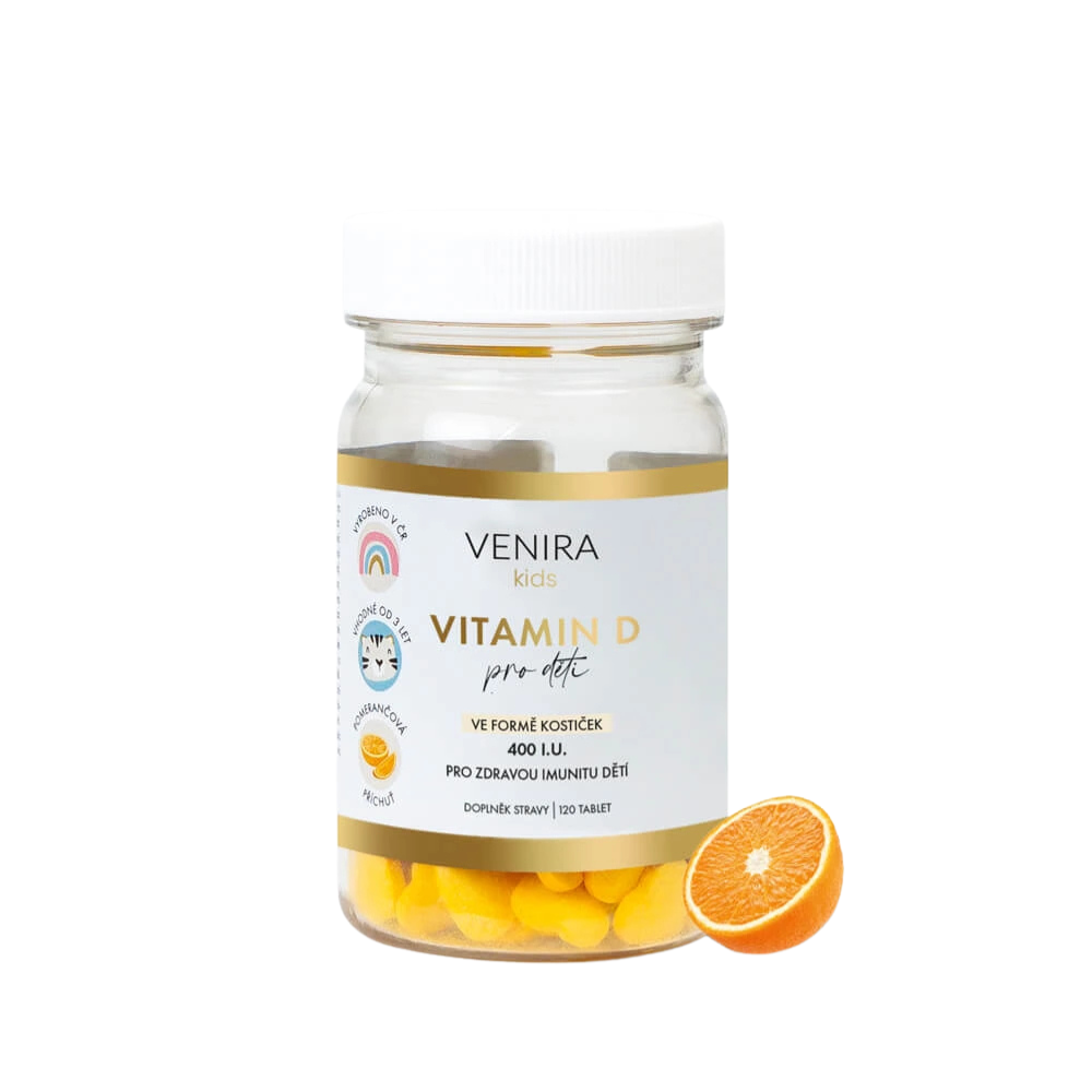 Fotografie VENIRA vitamin D pro děti pomeranč 120 ks