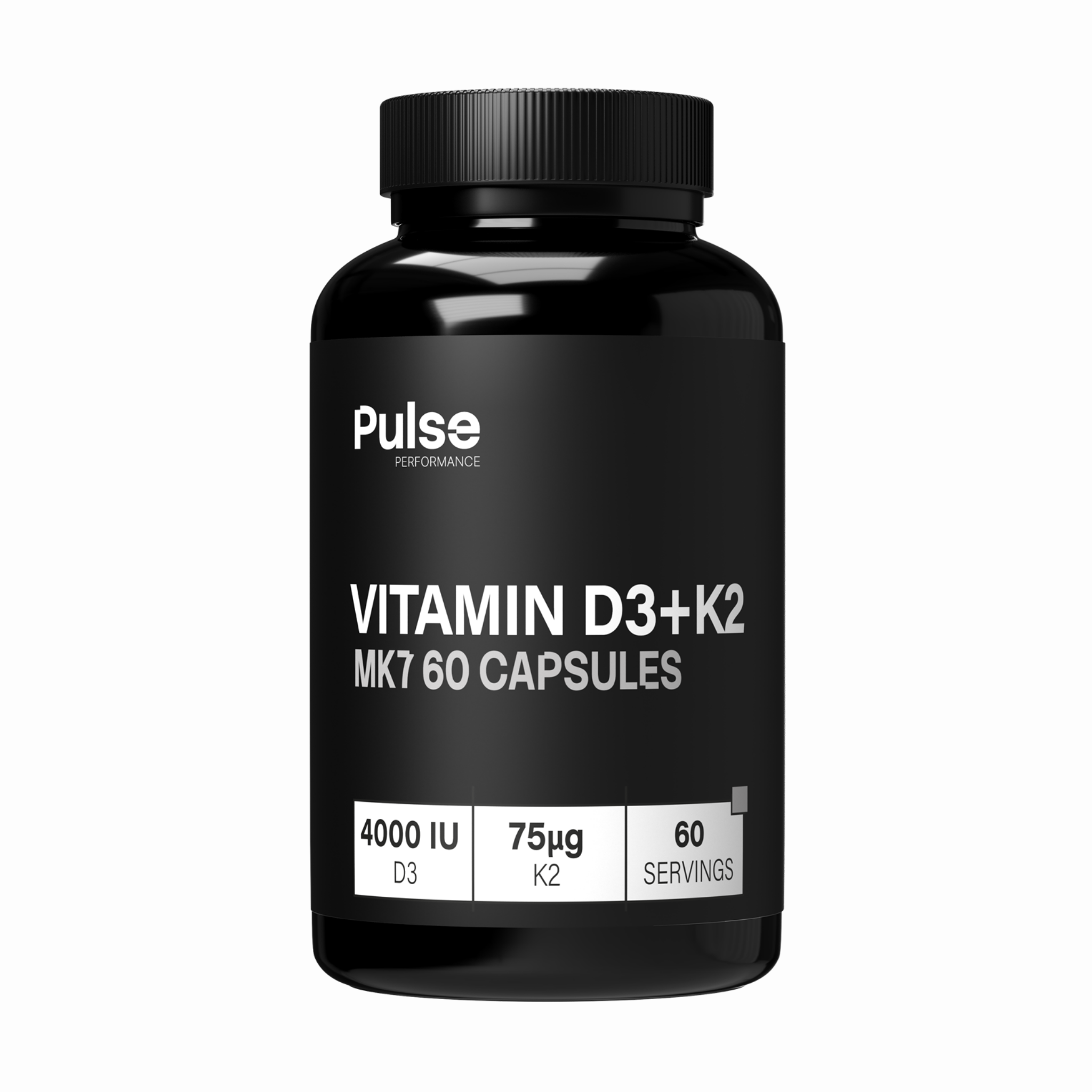 Fotografie PULSE PERFORMANCE Vitamin D3+K2 MK7 60 kapslí
