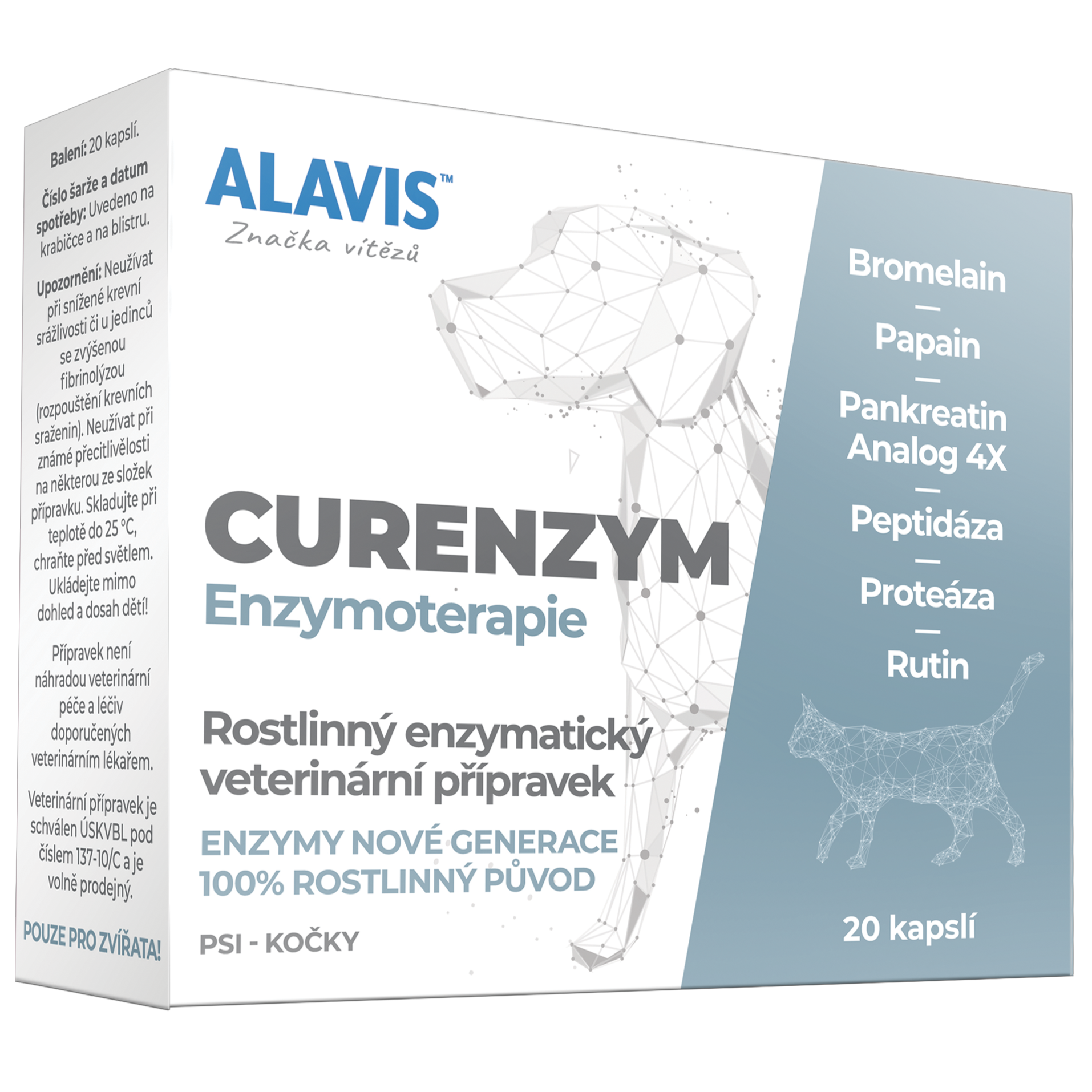 ALAVIS CURENZYM ENZYMOTERAPIA pre psy a mačky 20 kapsúl kúpite na Pilulka.sk