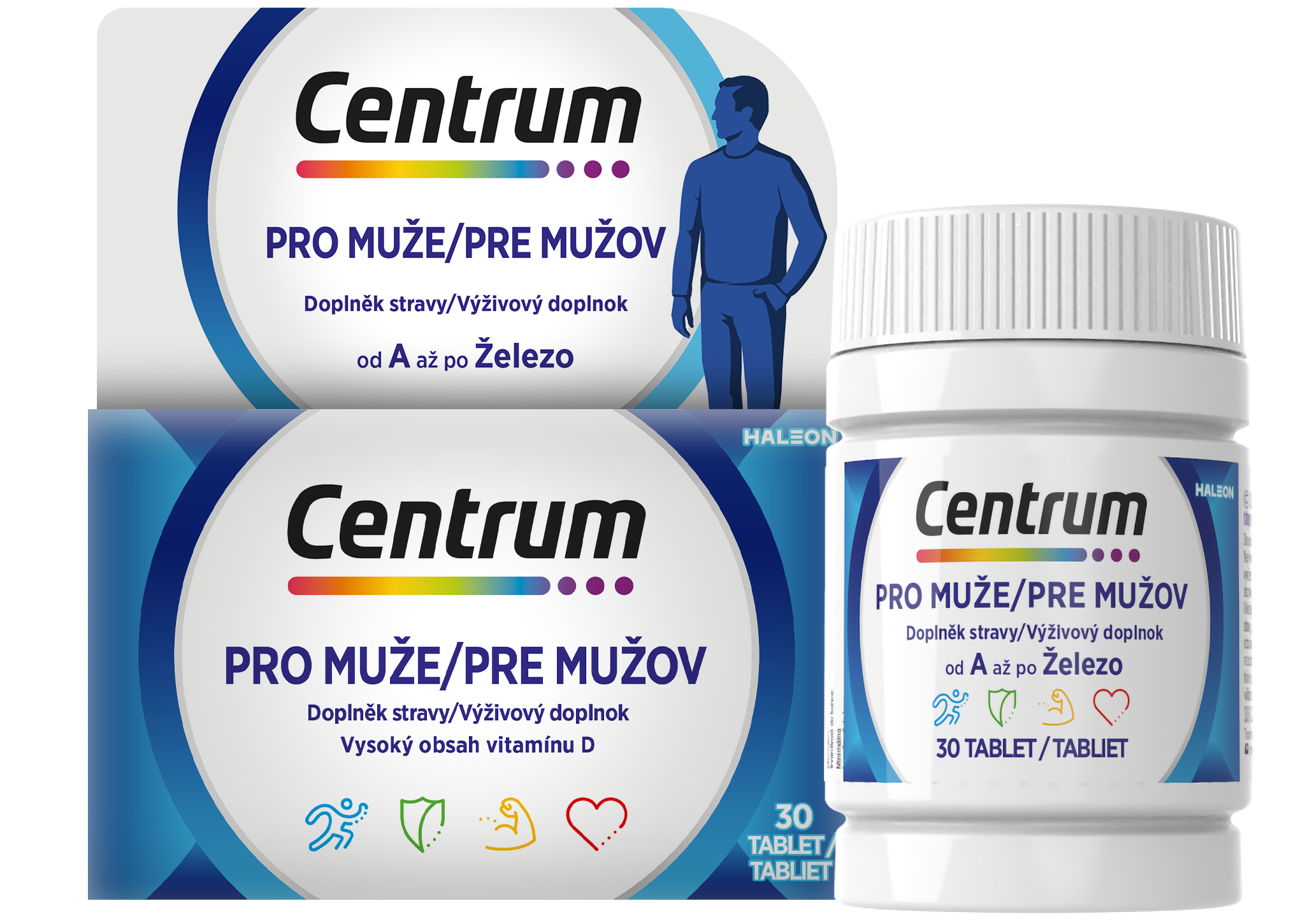 Centrum pre mužov multivitamín bez lepku, 30 tabliet