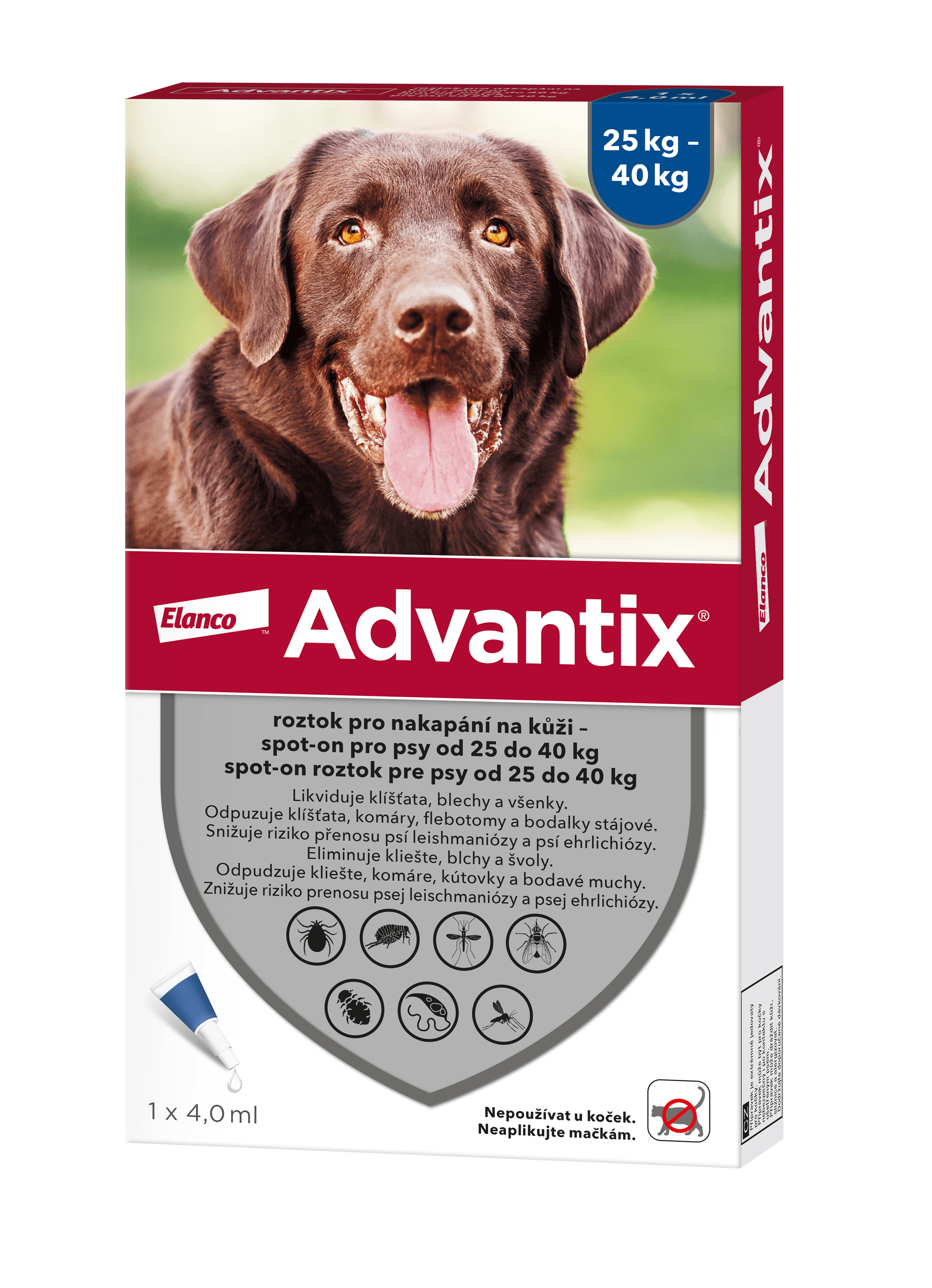 Advantix Spot-on pre psy nad 25 kg 4 ml