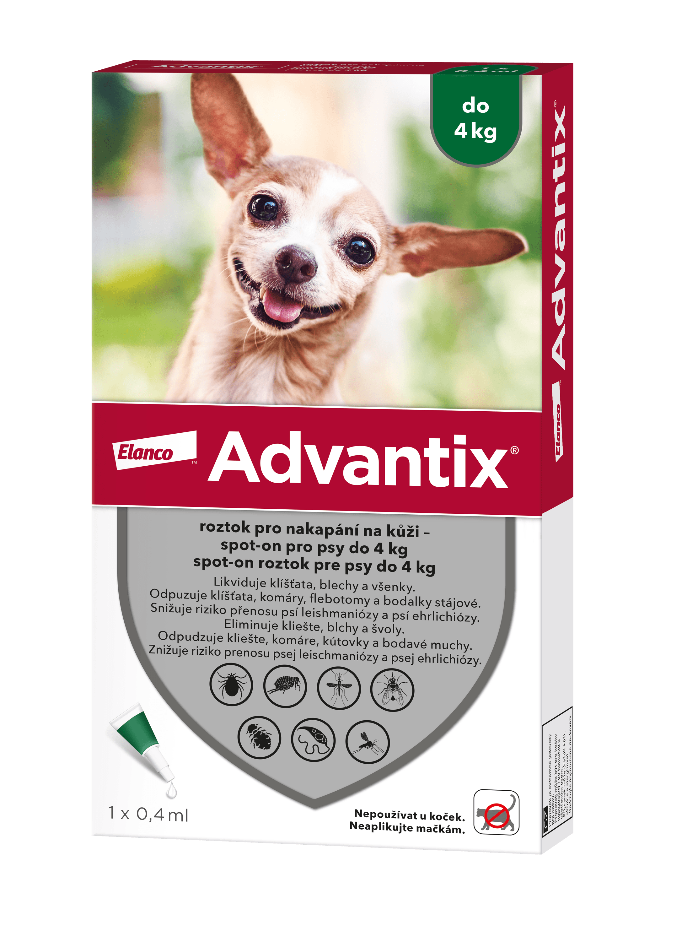 Advantix Spot-on pre psy do 4 kg 1 ks