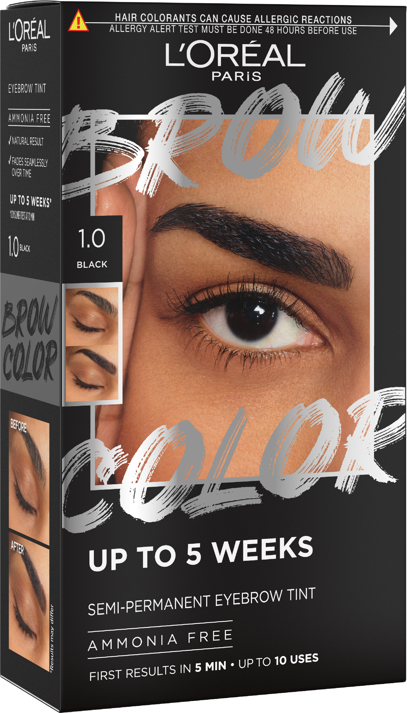 L'ORÉAL PARIS Brow Color 1.0 Black semi-permanentná farba na obočie